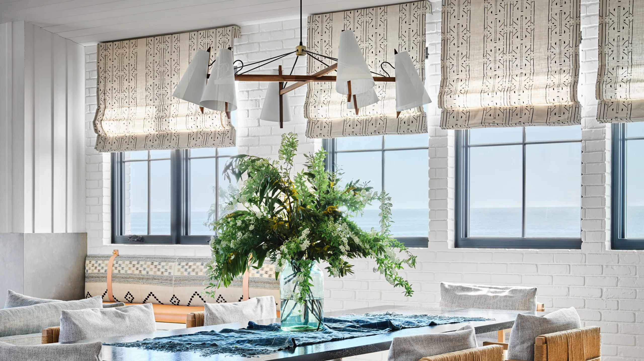 Motorized curtains living room